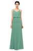 ColsBM Sasha Beryl Green Bridesmaid Dresses Column Simple Floor Length Sleeveless Zip up V-neck