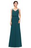 ColsBM Sasha Blue Green Bridesmaid Dresses Column Simple Floor Length Sleeveless Zip up V-neck