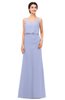 ColsBM Sasha Blue Heron Bridesmaid Dresses Column Simple Floor Length Sleeveless Zip up V-neck