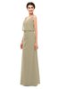 ColsBM Sasha Candied Ginger Bridesmaid Dresses Column Simple Floor Length Sleeveless Zip up V-neck