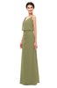 ColsBM Sasha Cedar Bridesmaid Dresses Column Simple Floor Length Sleeveless Zip up V-neck