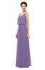 ColsBM Sasha Chalk Violet Bridesmaid Dresses Column Simple Floor Length Sleeveless Zip up V-neck