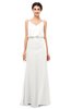 ColsBM Sasha Cloud White Bridesmaid Dresses Column Simple Floor Length Sleeveless Zip up V-neck