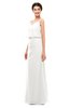 ColsBM Sasha Cloud White Bridesmaid Dresses Column Simple Floor Length Sleeveless Zip up V-neck