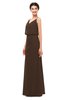 ColsBM Sasha Copper Bridesmaid Dresses Column Simple Floor Length Sleeveless Zip up V-neck