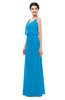 ColsBM Sasha Cornflower Blue Bridesmaid Dresses Column Simple Floor Length Sleeveless Zip up V-neck