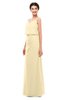 ColsBM Sasha Cornhusk Bridesmaid Dresses Column Simple Floor Length Sleeveless Zip up V-neck