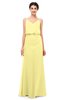 ColsBM Sasha Daffodil Bridesmaid Dresses Column Simple Floor Length Sleeveless Zip up V-neck