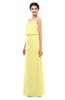 ColsBM Sasha Daffodil Bridesmaid Dresses Column Simple Floor Length Sleeveless Zip up V-neck