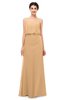 ColsBM Sasha Desert Mist Bridesmaid Dresses Column Simple Floor Length Sleeveless Zip up V-neck