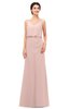 ColsBM Sasha Dusty Rose Bridesmaid Dresses Column Simple Floor Length Sleeveless Zip up V-neck
