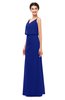 ColsBM Sasha Electric Blue Bridesmaid Dresses Column Simple Floor Length Sleeveless Zip up V-neck