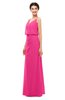 ColsBM Sasha Fandango Pink Bridesmaid Dresses Column Simple Floor Length Sleeveless Zip up V-neck