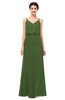 ColsBM Sasha Garden Green Bridesmaid Dresses Column Simple Floor Length Sleeveless Zip up V-neck