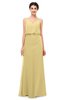 ColsBM Sasha Gold Bridesmaid Dresses Column Simple Floor Length Sleeveless Zip up V-neck