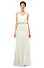 ColsBM Sasha Ivory Bridesmaid Dresses Column Simple Floor Length Sleeveless Zip up V-neck