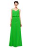 ColsBM Sasha Jasmine Green Bridesmaid Dresses Column Simple Floor Length Sleeveless Zip up V-neck