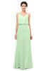 ColsBM Sasha Light Green Bridesmaid Dresses Column Simple Floor Length Sleeveless Zip up V-neck
