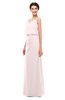 ColsBM Sasha Light Pink Bridesmaid Dresses Column Simple Floor Length Sleeveless Zip up V-neck