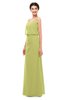 ColsBM Sasha Linden Green Bridesmaid Dresses Column Simple Floor Length Sleeveless Zip up V-neck