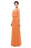 ColsBM Sasha Mango Bridesmaid Dresses Column Simple Floor Length Sleeveless Zip up V-neck