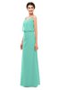 ColsBM Sasha Mint Green Bridesmaid Dresses Column Simple Floor Length Sleeveless Zip up V-neck