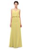 ColsBM Sasha Misted Yellow Bridesmaid Dresses Column Simple Floor Length Sleeveless Zip up V-neck