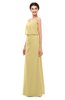 ColsBM Sasha New Wheat Bridesmaid Dresses Column Simple Floor Length Sleeveless Zip up V-neck