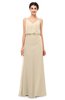 ColsBM Sasha Novelle Peach Bridesmaid Dresses Column Simple Floor Length Sleeveless Zip up V-neck