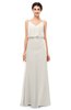 ColsBM Sasha Off White Bridesmaid Dresses Column Simple Floor Length Sleeveless Zip up V-neck