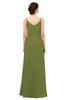 ColsBM Sasha Olive Green Bridesmaid Dresses Column Simple Floor Length Sleeveless Zip up V-neck
