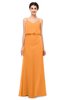 ColsBM Sasha Orange Bridesmaid Dresses Column Simple Floor Length Sleeveless Zip up V-neck