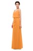 ColsBM Sasha Orange Bridesmaid Dresses Column Simple Floor Length Sleeveless Zip up V-neck