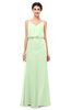 ColsBM Sasha Pale Green Bridesmaid Dresses Column Simple Floor Length Sleeveless Zip up V-neck