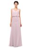 ColsBM Sasha Pale Lilac Bridesmaid Dresses Column Simple Floor Length Sleeveless Zip up V-neck