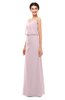 ColsBM Sasha Pale Lilac Bridesmaid Dresses Column Simple Floor Length Sleeveless Zip up V-neck