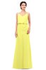 ColsBM Sasha Pale Yellow Bridesmaid Dresses Column Simple Floor Length Sleeveless Zip up V-neck