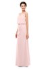 ColsBM Sasha Pastel Pink Bridesmaid Dresses Column Simple Floor Length Sleeveless Zip up V-neck
