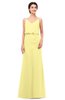 ColsBM Sasha Pastel Yellow Bridesmaid Dresses Column Simple Floor Length Sleeveless Zip up V-neck