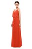 ColsBM Sasha Persimmon Bridesmaid Dresses Column Simple Floor Length Sleeveless Zip up V-neck