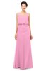 ColsBM Sasha Pink Bridesmaid Dresses Column Simple Floor Length Sleeveless Zip up V-neck