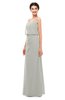 ColsBM Sasha Platinum Bridesmaid Dresses Column Simple Floor Length Sleeveless Zip up V-neck