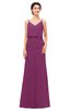 ColsBM Sasha Raspberry Bridesmaid Dresses Column Simple Floor Length Sleeveless Zip up V-neck