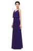 ColsBM Sasha Royal Purple Bridesmaid Dresses Column Simple Floor Length Sleeveless Zip up V-neck