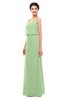 ColsBM Sasha Sage Green Bridesmaid Dresses Column Simple Floor Length Sleeveless Zip up V-neck