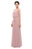 ColsBM Sasha Silver Pink Bridesmaid Dresses Column Simple Floor Length Sleeveless Zip up V-neck