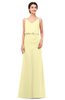ColsBM Sasha Soft Yellow Bridesmaid Dresses Column Simple Floor Length Sleeveless Zip up V-neck