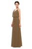 ColsBM Sasha Truffle Bridesmaid Dresses Column Simple Floor Length Sleeveless Zip up V-neck