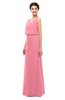 ColsBM Sasha Watermelon Bridesmaid Dresses Column Simple Floor Length Sleeveless Zip up V-neck
