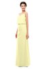 ColsBM Sasha Wax Yellow Bridesmaid Dresses Column Simple Floor Length Sleeveless Zip up V-neck